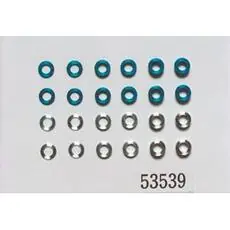 Aluminum Buchsen-Set 5,5/3mm blau/silber